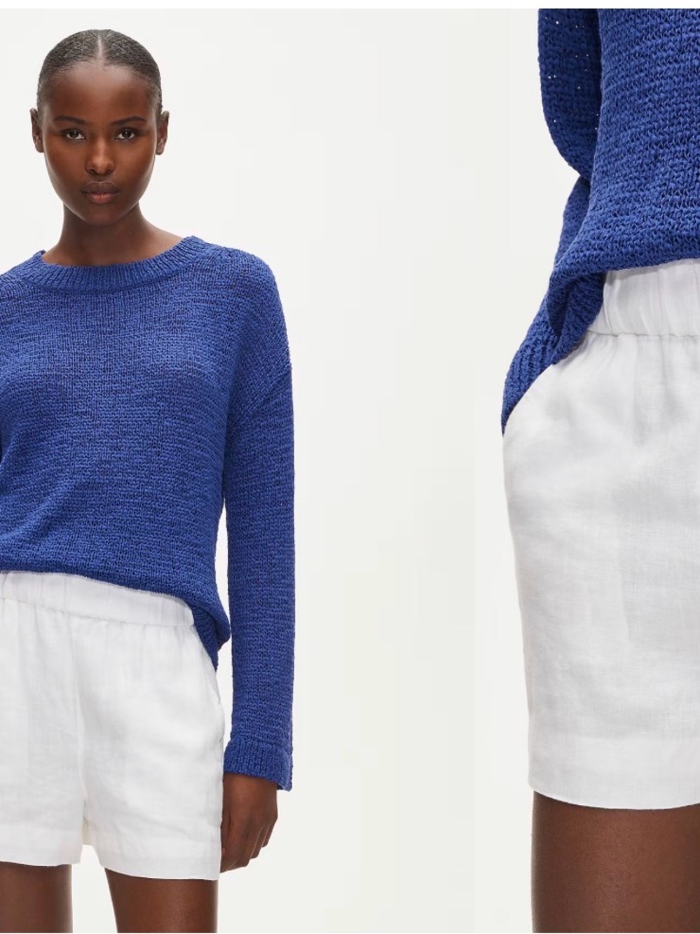 J. Crew White Linen Blend Women's Shorts